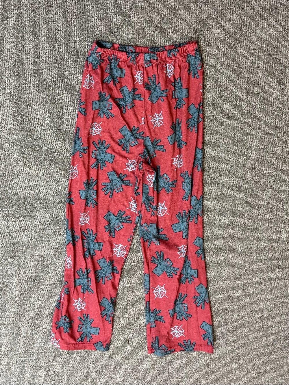 Kids red Minecraft pajama pants — SIZE 12